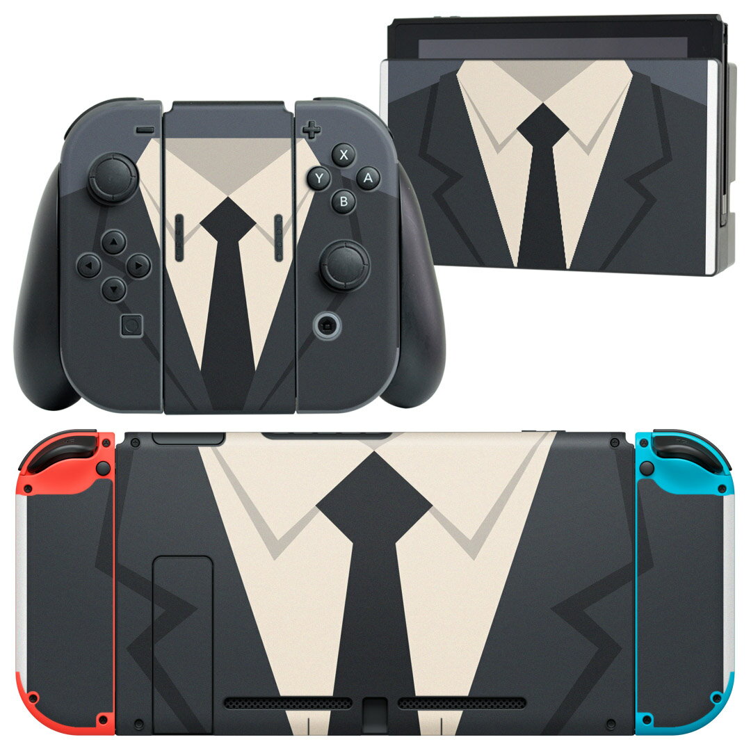 igsticker Nintendo Switch 用 デザインスキンシール 任天堂 ニンテンドー スイッチ 専用 本体ドック Joy-Con Joycon ジョイコン 専用 ゲーム機 カバー アクセサリー フィルム ステッカー 010107 おしゃれ ファッション モノクロ