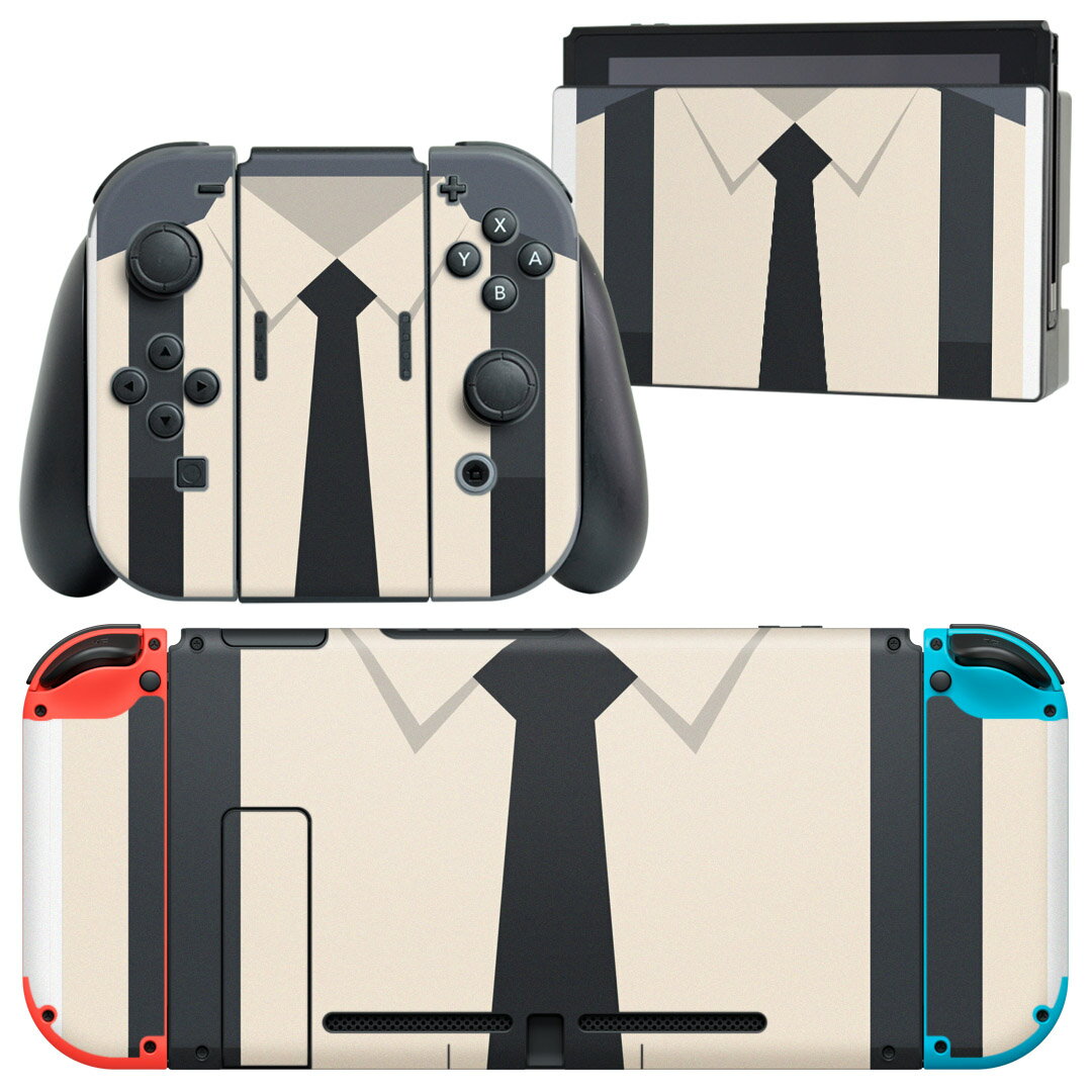 igsticker Nintendo Switch 用 デザインスキンシール 任天堂 ニンテンドー スイッチ 専用 本体ドック Joy-Con Joycon ジョイコン 専用 ゲーム機 カバー アクセサリー フィルム ステッカー 010109 おしゃれ ファッション モノクロ
