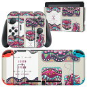 igsticker Nintendo Switch 用 デザインスキンシール 任天堂 ニンテンドー スイッチ 専用 本体ドック Joy-Con Joycon ジョイコン 専用 ゲーム機 カバー アクセサリー フィルム ステッカー 010151 アジアン 模様 カラフル(2)