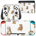 igsticker Nintendo Switch 用 デザインスキンシール 任天堂 ニンテンドー スイッチ 専用 本体ドック Joy-Con Joycon ジョイコン 専用 ゲーム機 カバー アクセサリー フィルム ステッカー 010194 動物 熊 うさぎ