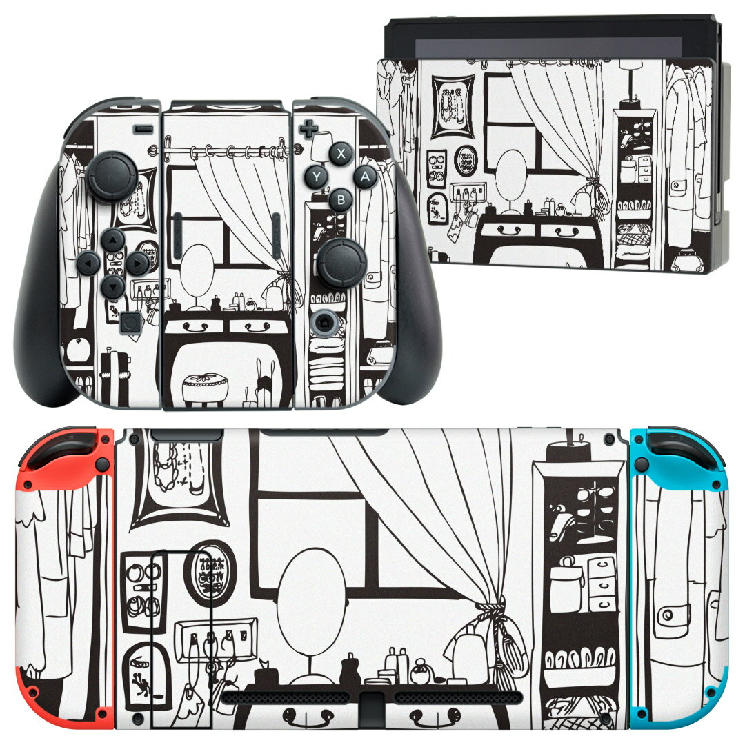 igsticker Nintendo Switch 用 デザインスキンシール 任天堂 ニンテンドー スイッチ 専用 本体ドック Joy-Con Joycon ジョイコン 専用 ゲーム機 カバー アクセサリー フィルム ステッカー 010214 おしゃれ ファッション メイク