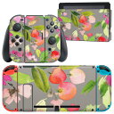 igsticker Nintendo Switch 用 デザインスキンシール 任天堂 ニンテンドー スイッチ 専用 本体ドック Joy-Con Joycon ジョイコン 専用 ゲーム機 カバー アクセサリー フィルム ステッカー 010237 花 水彩