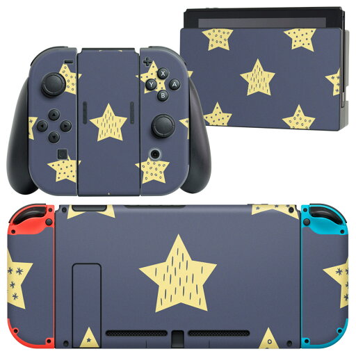 igsticker Nintendo Switch 用 デザインスキンシール 任天堂 ニンテンドー スイッチ 専用 本体ドック Joy-Con Joycon ジョイコン 専用 ゲーム機 カバー アクセサリー フィルム ステッカー 010246 星 黄色 紺 igsticker Nintendo Switch 用 デザインスキンシール 任天堂 ニンテンドー スイッチ 専用 本体ドック Joy-Con Joycon ジョイコン 専用 ゲーム機 カバー アクセサリー フィルム ステッカー 010246 星 黄色 紺