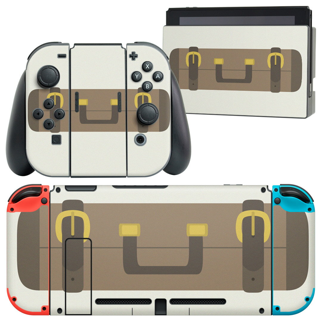 igsticker Nintendo Switch 用 デザインスキンシール 任天堂 ニンテンドー スイッチ 専用 本体ドック Joy-Con Joycon ジョイコン 専用 ゲーム機 カバー アクセサリー フィルム ステッカー 010285 カバン ファッション 茶色
