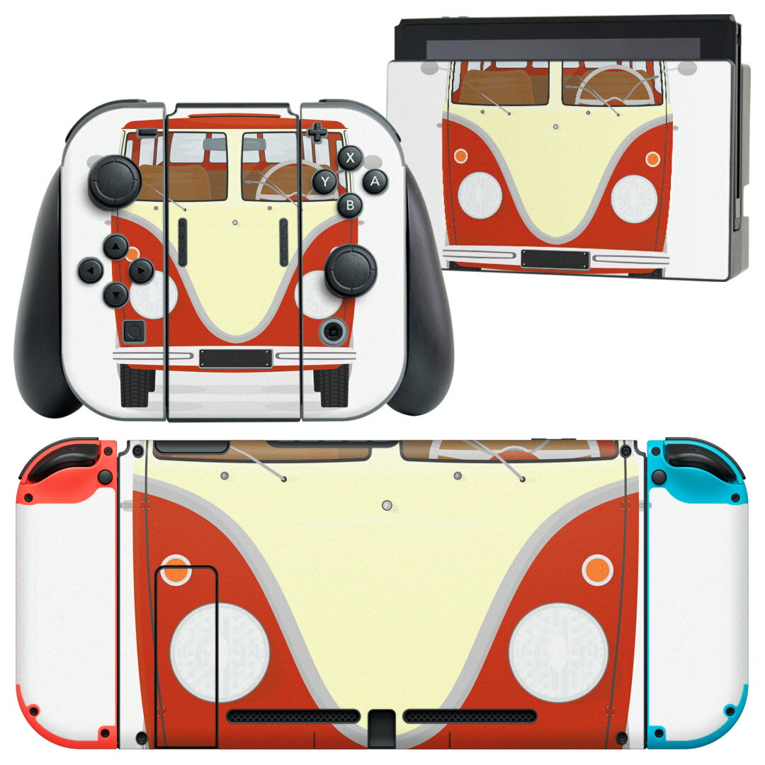 igsticker Nintendo Switch 用 デザインスキンシール 任天堂 ニンテンドー スイッチ 専用 本体ドック Joy-Con Joycon ジョイコン 専用 ゲーム機 カバー アクセサリー フィルム ステッカー 010314 乗り物　車　赤