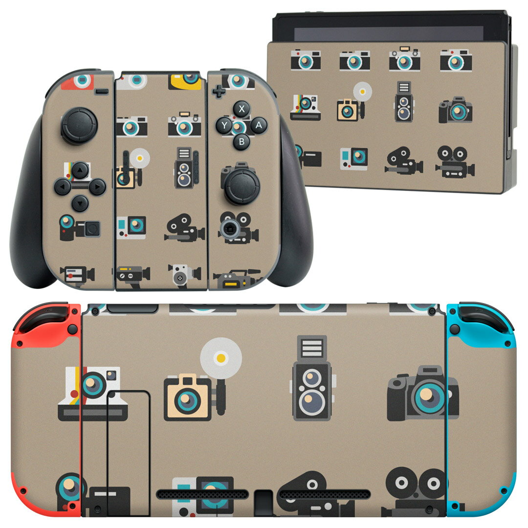 igsticker Nintendo Switch 用 デザインスキンシール 任天堂 ニンテンドー スイッチ 専用 本体ドック Joy-Con Joycon ジョイコン 専用 ゲーム機 カバー アクセサリー フィルム ステッカー 010364 カメラ ビデオ イラスト