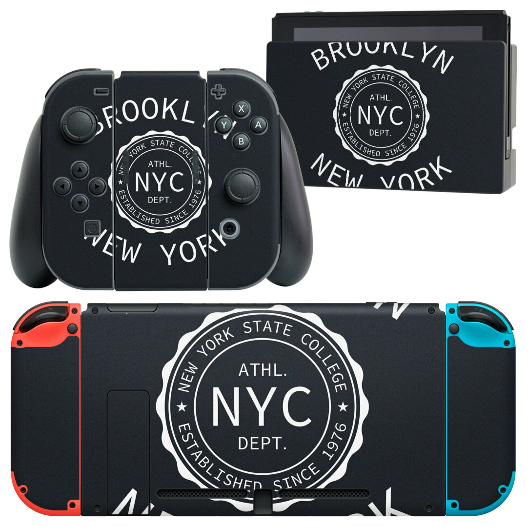 igsticker Nintendo Switch 用 デザインスキンシール 任天堂 ニンテンドー スイッチ 専用 本体ドック Joy-Con Joycon ジョイコン 専用 ゲーム機 カバー アクセサリー フィルム ステッカー 010367 英語　外国　文字