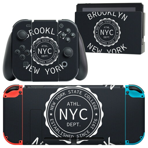 igsticker Nintendo Switch 用 デザインスキンシール 任天堂 ニンテンドー スイッチ 専用 本体ドック Joy-Con Joycon ジョイコン 専用 ゲーム機 カバー アクセサリー フィルム ステッカー 010367 英語 外国 文字