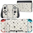 igsticker Nintendo Switch 用 デザインスキンシール 任天堂 ニンテンドー スイッチ 専用 本体ドック Joy-Con Joycon ジョイコン 専用 ゲーム機 カバー アクセサリー フィルム ステッカー 010386 模様 白 黒(2)