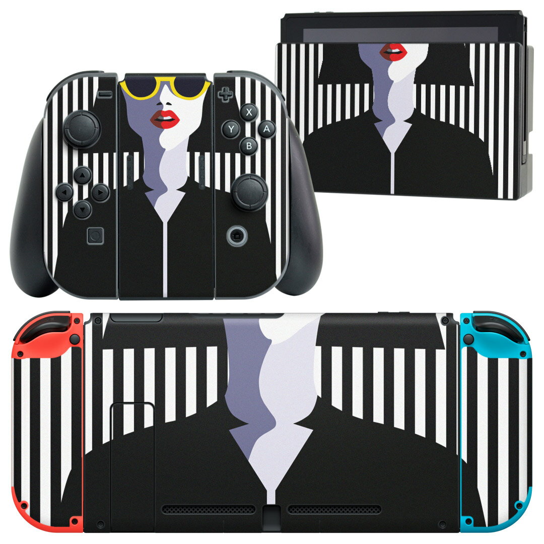 製品名 Nintendo Switch 本体裏面＆ドック正面＆ジョイコン専用 デザインスキンシール セット内容 Nintendo Switch 本体＆ドック＆ジョイコン用スキンシール（各1枚） ニンテンドースイッチ専用です。携帯機のSwitch LiteやProコンには対応していません。 商品特徴 再剥離性シートを素材に採用し、細かな位置調整がしやすく貼り直しが容易です。専用の業務プリンターを使い、商品画像と遜色のない美しい印刷仕上がり。 注意事項 画像はサンプルですので、ご覧の環境によっては多少色味に違いを感じる場合がございます。 イメージと違った、モニターと色味が異なるという理由での交換や返金はご対応出来かねます。スキンシールのみの販売で、ニンテンドースイッチ本体などは付属しません。シワができた場合、ドライヤーなどで軽く温め、外側に向けてシワを伸ばすように貼ってください。初回貼付時の位置調整や貼り直しは可能ですが、しっかりと押し付けて接着させた後の再剥離、再利用は保証しておりません。また接着部に油分や汚れが付着しますと角の部分は剥がれやすくなりますので、貼付時はあまり触れないようにご注意ください。無地のセミグロスシートにデザインをプリントした商品で、デコなどの加工はございません。 凹凸や光沢があるように見えたり布地や金属を素材にしたように見える商品もありますが、デザインの図版によるものです。印刷時に微妙な画像のズレが生じる場合がございます。ご注文後に1点1点制作する受注生産品の為、不良品以外のご返品や交換は固くお断りします。当店における繰り返しの実機テストでは問題ありませんでしたが、経過年数や使用環境により、シールを剥がす際に本体の塗装が一部剥がれる可能性があります。恐れ入りますが、万が一そのような状況になった場合でも当店ではゲーム機本体の保証は出来かねますので、予めご理解の上お求めください。 商品発送 完全受注生産のハンドメイド商品となりますので、既製品と比べて発送までお時間を頂いています。 基本的に決済確認後2?3営業日、最大で10営業日での発送となります。繁忙期や休業日明けの場合はさらに時間がかかる場合があります。 その際には別途メールにてご連絡致します。メール便の場合、発送日から到着までに2?4日ほどかかる場合が多く、紛失などの保障もご対応できかねます。あらかじめご了承下さい。