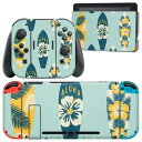 igsticker Nintendo Switch 用 デザインスキンシール 任天堂 ニンテンドー スイッチ 専用 本体ドック Joy-Con Joycon ジョイコン 専用 ゲーム機 カバー アクセサリー フィルム ステッカー 010440 サーフィン　　青