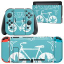 igsticker Nintendo Switch 用 デザインスキンシール 任天堂 ニンテンドー スイッチ 専用 本体ドック Joy-Con Joycon ジョイコン 専用 ゲーム機 カバー アクセサリー フィルム ステッカー 010448 乗り物 自転車 青