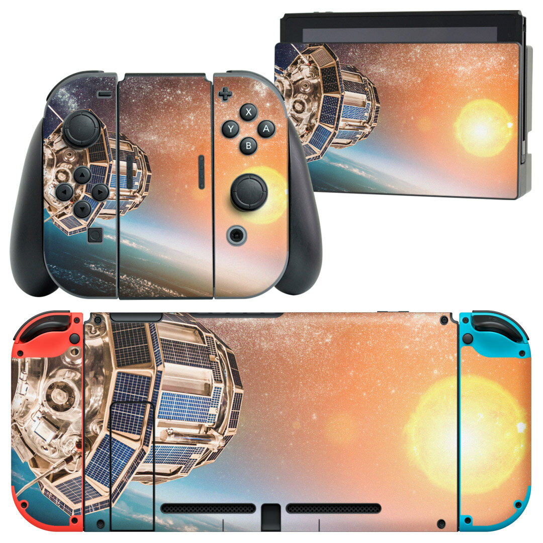 igsticker Nintendo Switch 用 デザインスキンシール 任天堂 ニンテンドー スイッチ 専用 本体ドック Joy-Con Joycon ジョイコン 専用 ゲーム機 カバー アクセサリー フィルム ステッカー 010462 宇宙 惑星 写真
