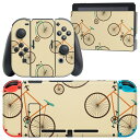 igsticker Nintendo Switch 用 デザインスキンシール 任天堂 ニンテンドー スイッチ 専用 本体ドック Joy-Con Joycon ジョイコン 専用 ゲーム機 カバー アクセサリー フィルム ステッカー 010507 自転車 乗り物 オレンジ 緑