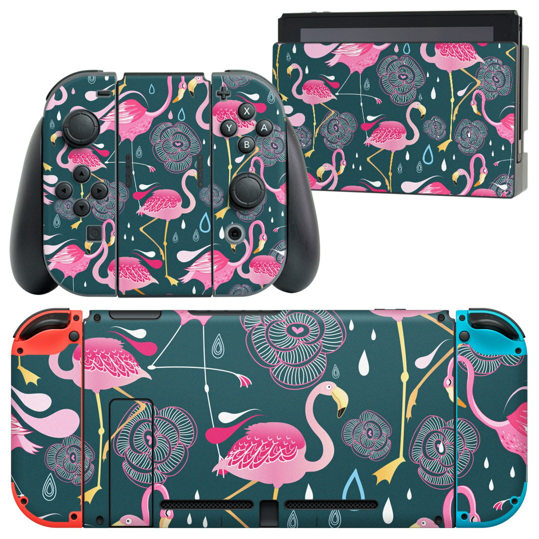 製品名 Nintendo Switch 本体裏面＆ドック正面＆ジョイコン専用 デザインスキンシール セット内容 Nintendo Switch 本体＆ドック＆ジョイコン用スキンシール（各1枚） ニンテンドースイッチ専用です。携帯機のSwitch LiteやProコンには対応していません。 商品特徴 再剥離性シートを素材に採用し、細かな位置調整がしやすく貼り直しが容易です。専用の業務プリンターを使い、商品画像と遜色のない美しい印刷仕上がり。 注意事項 画像はサンプルですので、ご覧の環境によっては多少色味に違いを感じる場合がございます。 イメージと違った、モニターと色味が異なるという理由での交換や返金はご対応出来かねます。スキンシールのみの販売で、ニンテンドースイッチ本体などは付属しません。シワができた場合、ドライヤーなどで軽く温め、外側に向けてシワを伸ばすように貼ってください。初回貼付時の位置調整や貼り直しは可能ですが、しっかりと押し付けて接着させた後の再剥離、再利用は保証しておりません。また接着部に油分や汚れが付着しますと角の部分は剥がれやすくなりますので、貼付時はあまり触れないようにご注意ください。無地のセミグロスシートにデザインをプリントした商品で、デコなどの加工はございません。 凹凸や光沢があるように見えたり布地や金属を素材にしたように見える商品もありますが、デザインの図版によるものです。印刷時に微妙な画像のズレが生じる場合がございます。ご注文後に1点1点制作する受注生産品の為、不良品以外のご返品や交換は固くお断りします。当店における繰り返しの実機テストでは問題ありませんでしたが、経過年数や使用環境により、シールを剥がす際に本体の塗装が一部剥がれる可能性があります。恐れ入りますが、万が一そのような状況になった場合でも当店ではゲーム機本体の保証は出来かねますので、予めご理解の上お求めください。 商品発送 完全受注生産のハンドメイド商品となりますので、既製品と比べて発送までお時間を頂いています。 基本的に決済確認後2?3営業日、最大で10営業日での発送となります。繁忙期や休業日明けの場合はさらに時間がかかる場合があります。 その際には別途メールにてご連絡致します。メール便の場合、発送日から到着までに2?4日ほどかかる場合が多く、紛失などの保障もご対応できかねます。あらかじめご了承下さい。