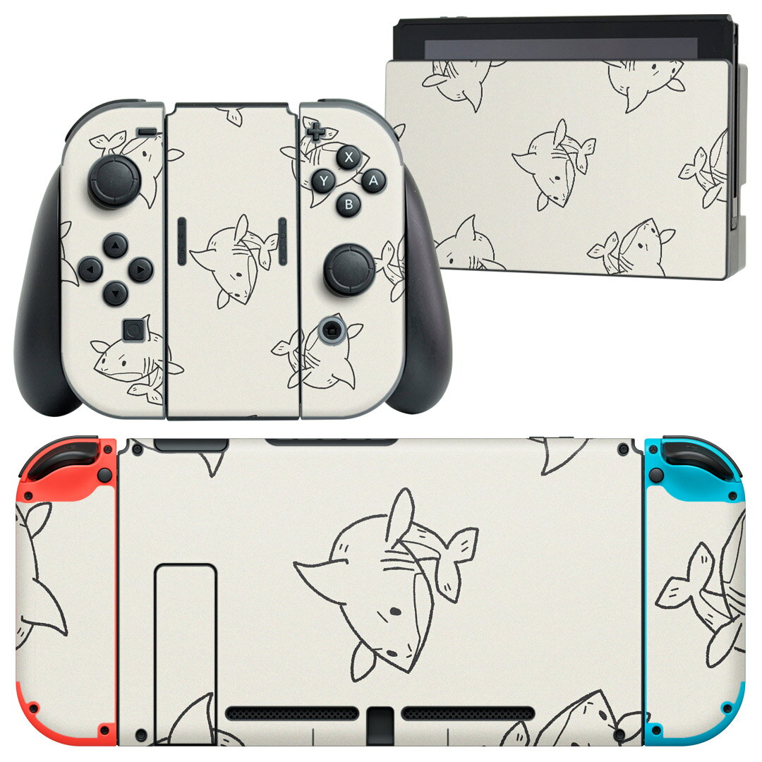 製品名 Nintendo Switch 本体裏面＆ドック正面＆ジョイコン専用 デザインスキンシール セット内容 Nintendo Switch 本体＆ドック＆ジョイコン用スキンシール（各1枚） ニンテンドースイッチ専用です。携帯機のSwitch LiteやProコンには対応していません。 商品特徴 再剥離性シートを素材に採用し、細かな位置調整がしやすく貼り直しが容易です。専用の業務プリンターを使い、商品画像と遜色のない美しい印刷仕上がり。 注意事項 画像はサンプルですので、ご覧の環境によっては多少色味に違いを感じる場合がございます。 イメージと違った、モニターと色味が異なるという理由での交換や返金はご対応出来かねます。スキンシールのみの販売で、ニンテンドースイッチ本体などは付属しません。シワができた場合、ドライヤーなどで軽く温め、外側に向けてシワを伸ばすように貼ってください。初回貼付時の位置調整や貼り直しは可能ですが、しっかりと押し付けて接着させた後の再剥離、再利用は保証しておりません。また接着部に油分や汚れが付着しますと角の部分は剥がれやすくなりますので、貼付時はあまり触れないようにご注意ください。無地のセミグロスシートにデザインをプリントした商品で、デコなどの加工はございません。 凹凸や光沢があるように見えたり布地や金属を素材にしたように見える商品もありますが、デザインの図版によるものです。印刷時に微妙な画像のズレが生じる場合がございます。ご注文後に1点1点制作する受注生産品の為、不良品以外のご返品や交換は固くお断りします。当店における繰り返しの実機テストでは問題ありませんでしたが、経過年数や使用環境により、シールを剥がす際に本体の塗装が一部剥がれる可能性があります。恐れ入りますが、万が一そのような状況になった場合でも当店ではゲーム機本体の保証は出来かねますので、予めご理解の上お求めください。 商品発送 完全受注生産のハンドメイド商品となりますので、既製品と比べて発送までお時間を頂いています。 基本的に決済確認後2?3営業日、最大で10営業日での発送となります。繁忙期や休業日明けの場合はさらに時間がかかる場合があります。 その際には別途メールにてご連絡致します。メール便の場合、発送日から到着までに2?4日ほどかかる場合が多く、紛失などの保障もご対応できかねます。あらかじめご了承下さい。