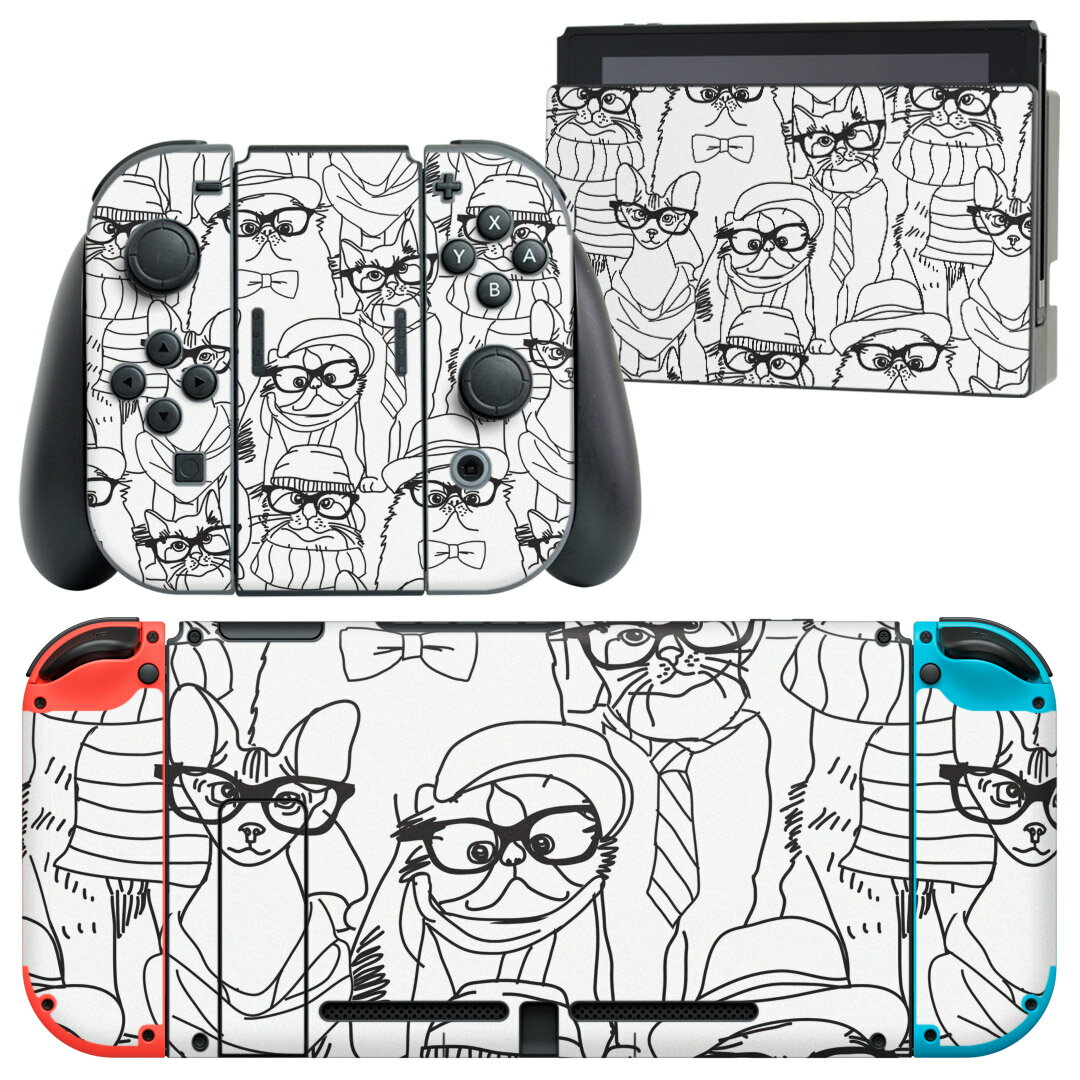 製品名 Nintendo Switch 本体裏面＆ドック正面＆ジョイコン専用 デザインスキンシール セット内容 Nintendo Switch 本体＆ドック＆ジョイコン用スキンシール（各1枚） ニンテンドースイッチ専用です。携帯機のSwitch LiteやProコンには対応していません。 商品特徴 再剥離性シートを素材に採用し、細かな位置調整がしやすく貼り直しが容易です。専用の業務プリンターを使い、商品画像と遜色のない美しい印刷仕上がり。 注意事項 画像はサンプルですので、ご覧の環境によっては多少色味に違いを感じる場合がございます。 イメージと違った、モニターと色味が異なるという理由での交換や返金はご対応出来かねます。スキンシールのみの販売で、ニンテンドースイッチ本体などは付属しません。シワができた場合、ドライヤーなどで軽く温め、外側に向けてシワを伸ばすように貼ってください。初回貼付時の位置調整や貼り直しは可能ですが、しっかりと押し付けて接着させた後の再剥離、再利用は保証しておりません。また接着部に油分や汚れが付着しますと角の部分は剥がれやすくなりますので、貼付時はあまり触れないようにご注意ください。無地のセミグロスシートにデザインをプリントした商品で、デコなどの加工はございません。 凹凸や光沢があるように見えたり布地や金属を素材にしたように見える商品もありますが、デザインの図版によるものです。印刷時に微妙な画像のズレが生じる場合がございます。ご注文後に1点1点制作する受注生産品の為、不良品以外のご返品や交換は固くお断りします。当店における繰り返しの実機テストでは問題ありませんでしたが、経過年数や使用環境により、シールを剥がす際に本体の塗装が一部剥がれる可能性があります。恐れ入りますが、万が一そのような状況になった場合でも当店ではゲーム機本体の保証は出来かねますので、予めご理解の上お求めください。 商品発送 完全受注生産のハンドメイド商品となりますので、既製品と比べて発送までお時間を頂いています。 基本的に決済確認後2?3営業日、最大で10営業日での発送となります。繁忙期や休業日明けの場合はさらに時間がかかる場合があります。 その際には別途メールにてご連絡致します。メール便の場合、発送日から到着までに2?4日ほどかかる場合が多く、紛失などの保障もご対応できかねます。あらかじめご了承下さい。