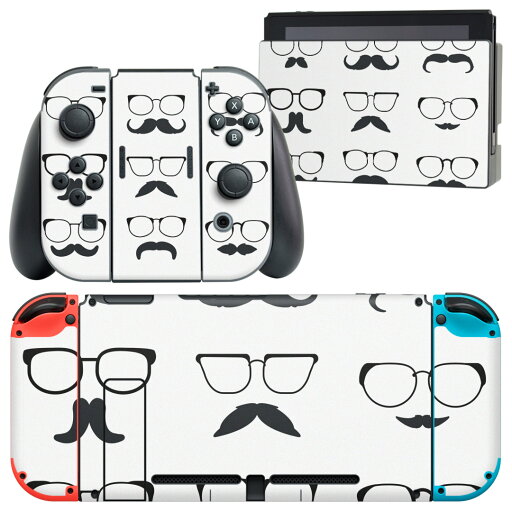igsticker Nintendo Switch 用 デザインスキンシール 任天堂 ニンテンドー スイッチ 専用 本体ドック Joy-Con Joycon ジョイコン 専用 ゲーム機 カバー アクセサリー フィルム ステッカー 010817 めがね ひげ 黒 igsticker Nintendo Switch 用 デザインスキンシール 任天堂 ニンテンドー スイッチ 専用 本体ドック Joy-Con Joycon ジョイコン 専用 ゲーム機 カバー アクセサリー フィルム ステッカー 010817 めがね ひげ 黒