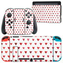 igsticker Nintendo Switch 用 デザインスキンシール 任天堂 ニンテンドー スイッチ 専用 本体ドック Joy-Con Joycon ジョイコン 専用 ゲーム機 カバー アクセサリー フィルム ステッカー 010850 ハート 色彩 赤