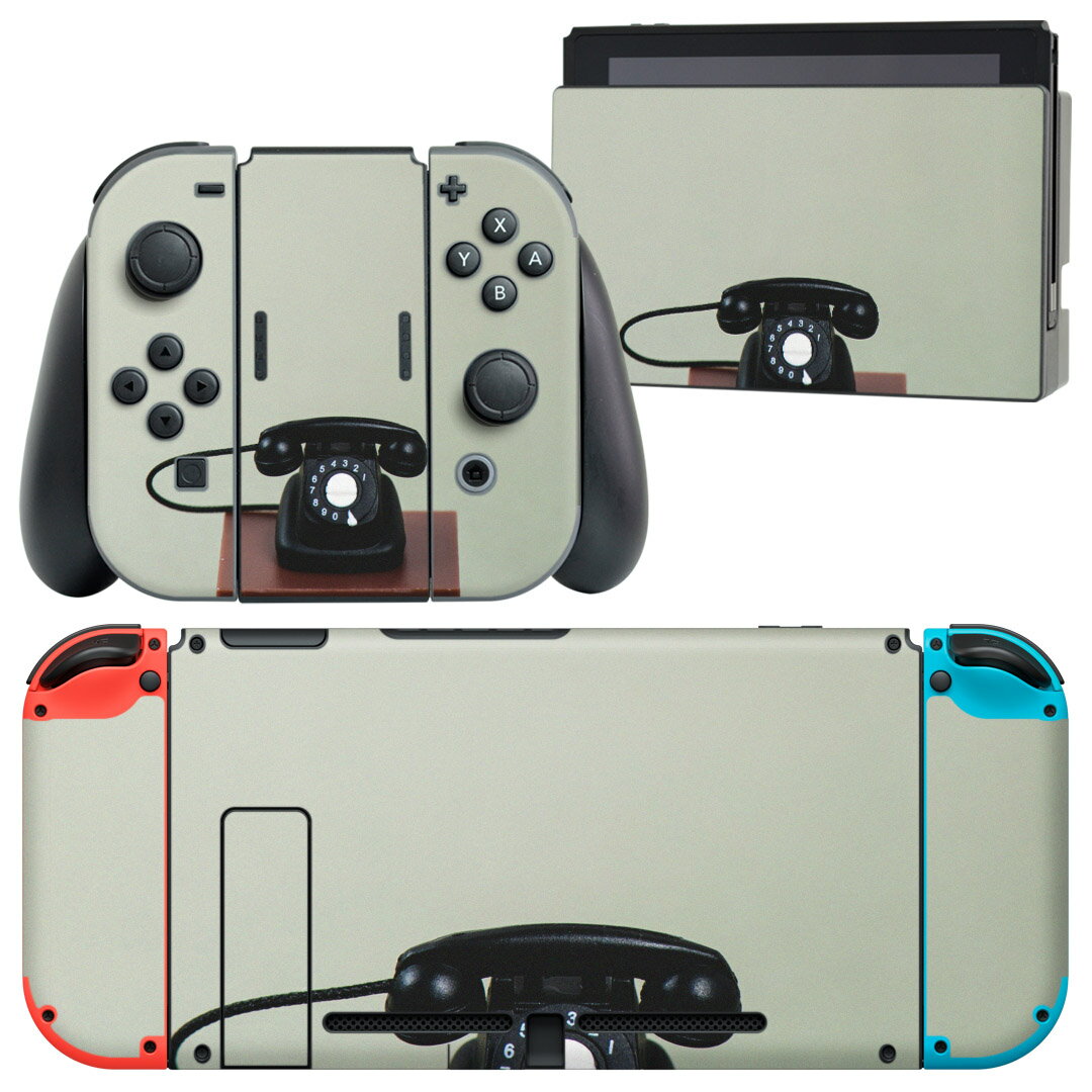 igsticker Nintendo Switch 用 デザインスキンシール 任天堂 ニンテンドー スイッチ 専用 本体ドック Joy-Con Joycon ジョイコン 専用 ゲーム機 カバー アクセサリー フィルム ステッカー 010871 電話　レトロ　写真