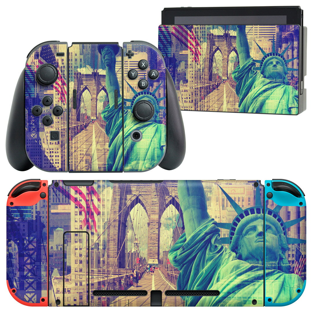 製品名 Nintendo Switch 本体裏面＆ドック正面＆ジョイコン専用 デザインスキンシール セット内容 Nintendo Switch 本体＆ドック＆ジョイコン用スキンシール（各1枚） ニンテンドースイッチ専用です。携帯機のSwitch LiteやProコンには対応していません。 商品特徴 再剥離性シートを素材に採用し、細かな位置調整がしやすく貼り直しが容易です。専用の業務プリンターを使い、商品画像と遜色のない美しい印刷仕上がり。 注意事項 画像はサンプルですので、ご覧の環境によっては多少色味に違いを感じる場合がございます。 イメージと違った、モニターと色味が異なるという理由での交換や返金はご対応出来かねます。スキンシールのみの販売で、ニンテンドースイッチ本体などは付属しません。シワができた場合、ドライヤーなどで軽く温め、外側に向けてシワを伸ばすように貼ってください。初回貼付時の位置調整や貼り直しは可能ですが、しっかりと押し付けて接着させた後の再剥離、再利用は保証しておりません。また接着部に油分や汚れが付着しますと角の部分は剥がれやすくなりますので、貼付時はあまり触れないようにご注意ください。無地のセミグロスシートにデザインをプリントした商品で、デコなどの加工はございません。 凹凸や光沢があるように見えたり布地や金属を素材にしたように見える商品もありますが、デザインの図版によるものです。印刷時に微妙な画像のズレが生じる場合がございます。ご注文後に1点1点制作する受注生産品の為、不良品以外のご返品や交換は固くお断りします。当店における繰り返しの実機テストでは問題ありませんでしたが、経過年数や使用環境により、シールを剥がす際に本体の塗装が一部剥がれる可能性があります。恐れ入りますが、万が一そのような状況になった場合でも当店ではゲーム機本体の保証は出来かねますので、予めご理解の上お求めください。 商品発送 完全受注生産のハンドメイド商品となりますので、既製品と比べて発送までお時間を頂いています。 基本的に決済確認後2?3営業日、最大で10営業日での発送となります。繁忙期や休業日明けの場合はさらに時間がかかる場合があります。 その際には別途メールにてご連絡致します。メール便の場合、発送日から到着までに2?4日ほどかかる場合が多く、紛失などの保障もご対応できかねます。あらかじめご了承下さい。
