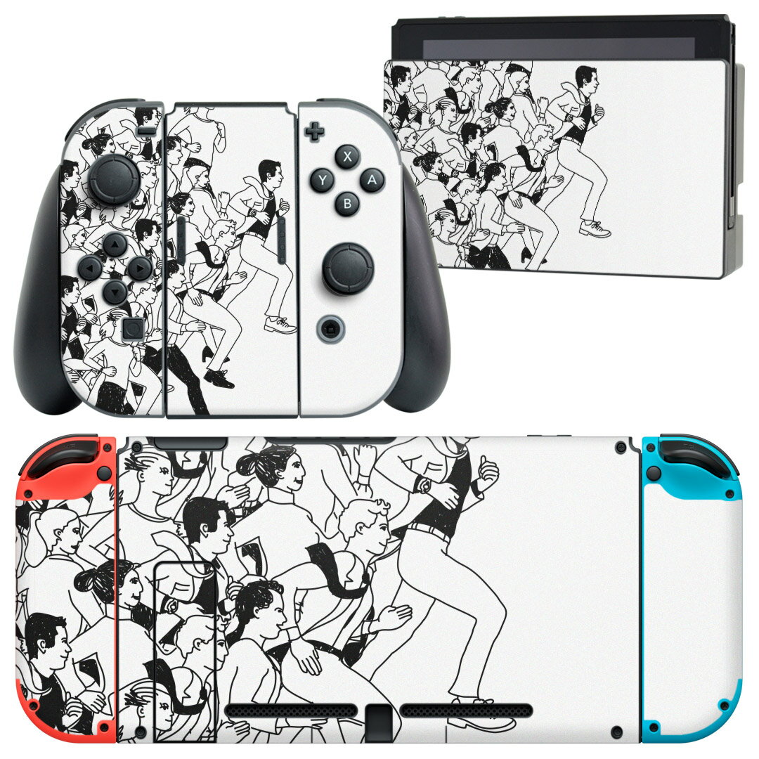 igsticker Nintendo Switch 用 デザインスキンシール 任天堂 ニンテンドー スイッチ 専用 本体ドック Joy-Con Joycon ジョイコン 専用 ゲーム機 カバー アクセサリー フィルム ステッカー 010933 人物　イラスト　キャラクター