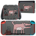 igsticker Nintendo Switch 用 デザインスキンシール 任天堂 ニンテンドー スイッチ 専用 本体ドック Joy-Con Joycon ジョイコン 専用 ゲーム機 カバー アクセサリー フィルム ステッカー 010948 動物 英語 キャラクター(2)