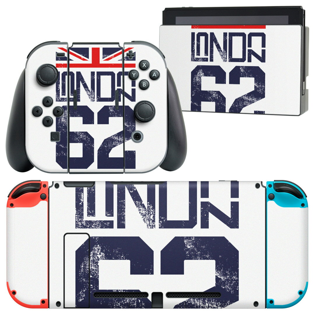 igsticker Nintendo Switch 用 デザインスキンシール 任天堂 ニンテンドー スイッチ 専用 本体ドック Joy-Con Joycon ジョイコン 専用 ゲーム機 カバー アクセサリー フィルム ステッカー 010992 ロンドン　外国　国旗