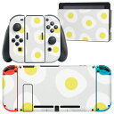 igsticker Nintendo Switch 用 デザインスキンシール 任天堂 ニンテンドー スイッチ 専用 本体ドック Joy-Con Joycon ジョイコン 専用 ゲーム機 カバー アクセサリー フィルム ステッカー 011016 たまご 食べ物 模様
