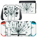 igsticker Nintendo Switch 用 デザインスキンシール 任天堂 ニンテンドー スイッチ 専用 本体ドック Joy-Con Joycon ジョイコン 専用 ゲーム機 カバー アクセサリー フィルム ステッカー 011025 花 色彩(2)