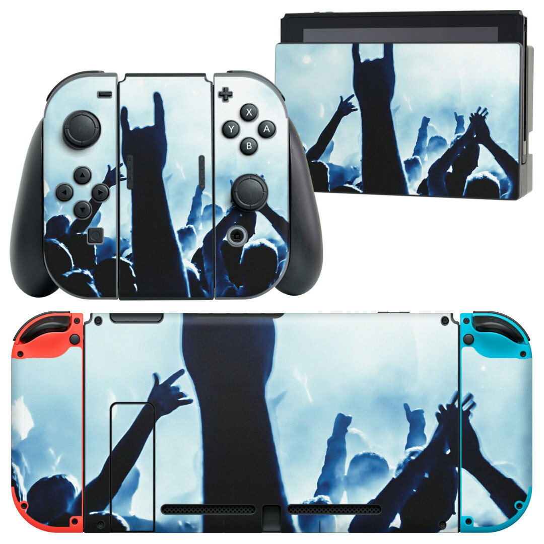 igsticker Nintendo Switch 用 デザインスキンシール 任天堂 ニンテンドー スイッチ 専用 本体ドック Joy-Con Joycon ジョイコン 専用 ゲーム機 カバー アクセサリー フィルム ステッカー 011148 音楽 フェス ライブ