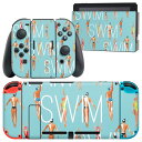 igsticker Nintendo Switch 用 デザインスキンシール 任天堂 ニンテンドー スイッチ 専用 本体ドック Joy-Con Joycon ジョイコン 専用 ゲーム機 カバー アクセサリー フィルム ステッカー 011158 水着 夏 人物