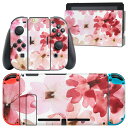 igsticker Nintendo Switch 用 デザインスキンシール 任天堂 ニンテンドー スイッチ 専用 本体ドック Joy-Con Joycon ジョイコン 専用 ゲーム機 カバー アクセサリー フィルム ステッカー 011258 花 水彩
