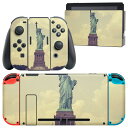 igsticker Nintendo Switch 用 デザインスキンシール 任天堂 ニンテンドー スイッチ 専用 本体ドック Joy-Con Joycon ジョイコン 専用 ゲーム機 カバー アクセサリー フィルム ステッカー 011333 外国 ニューヨーク 自由の女神(2)