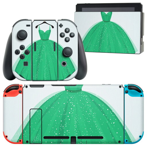 igsticker Nintendo Switch 用 デザインスキンシール 任天堂 ニンテンドー スイッチ 専用 本体ドック Joy-Con Joycon ジョイコン 専用 ゲーム機 カバー アクセサリー フィルム ステッカー 011416 ドレス ファッション 緑 igsticker Nintendo Switch 用 デザインスキンシール 任天堂 ニンテンドー スイッチ 専用 本体ドック Joy-Con Joycon ジョイコン 専用 ゲーム機 カバー アクセサリー フィルム ステッカー 011416 ドレス ファッション 緑