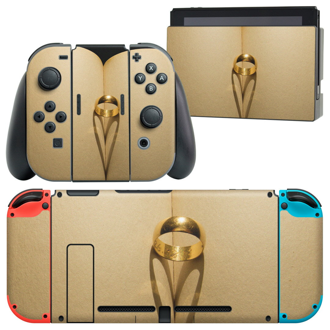 igsticker Nintendo Switch 用 デザインスキンシール 任天堂 ニンテンドー スイッチ 専用 本体ドック Joy-Con Joycon ジョイコン 専用 ゲーム機 カバー アクセサリー フィルム ステッカー 011441 指輪 影 写真