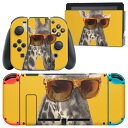 igsticker Nintendo Switch 用 デザインスキンシール 任天堂 ニンテンドー スイッチ 専用 本体ドック Joy-Con Joycon ジョイコン 専用 ゲーム機 カバー アクセサリー フィルム ステッカー 011555 キリン 動物 サングラス
