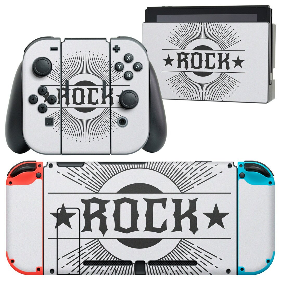igsticker Nintendo Switch 用 デザインスキンシール 任天堂 ニンテンドー スイッチ 専用 本体ドック Joy-Con Joycon ジョイコン 専用 ゲーム機 カバー アクセサリー フィルム ステッカー 011657 音楽　ロック　星