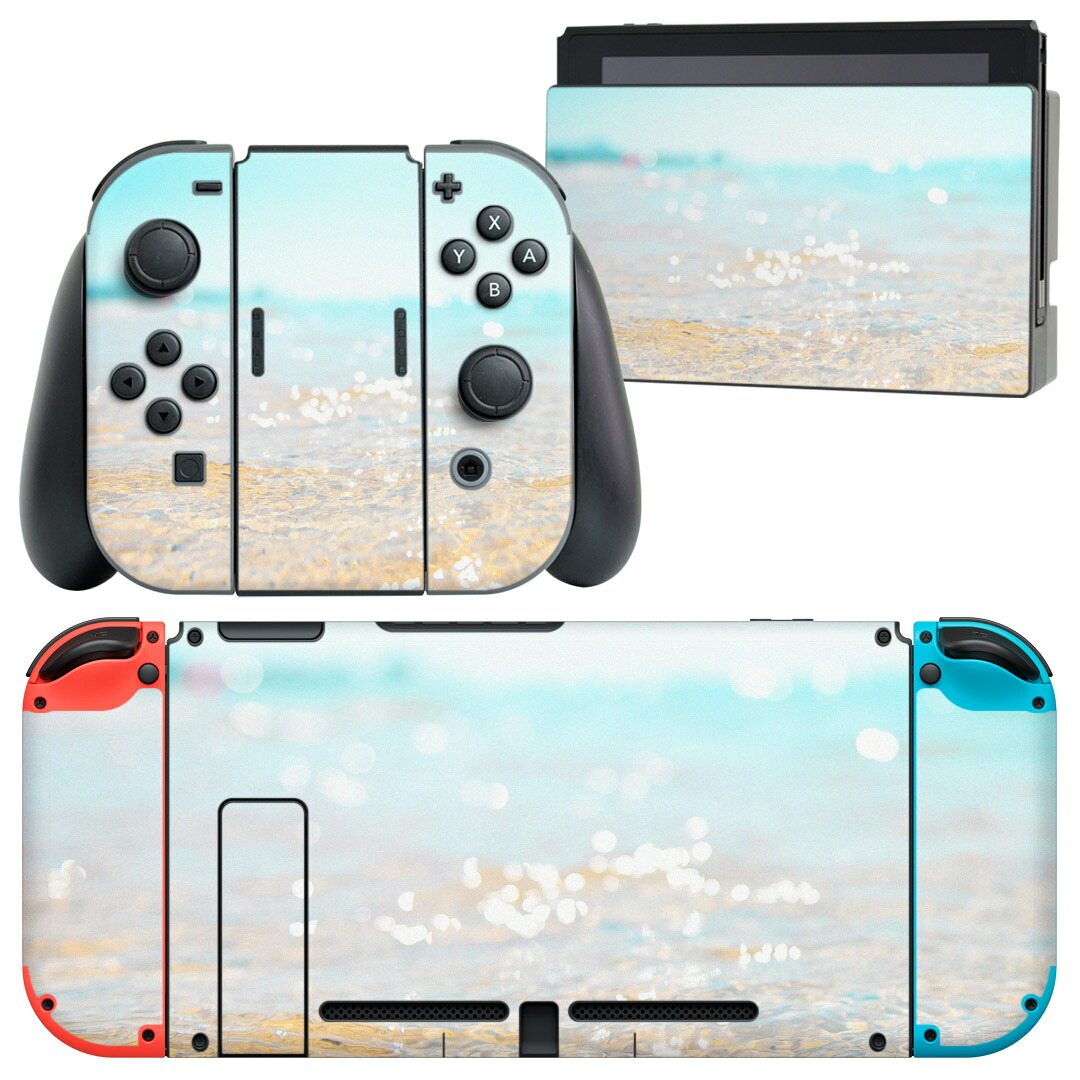 製品名 Nintendo Switch 本体裏面＆ドック正面＆ジョイコン専用 デザインスキンシール セット内容 Nintendo Switch 本体＆ドック＆ジョイコン用スキンシール（各1枚） ニンテンドースイッチ専用です。携帯機のSwitch LiteやProコンには対応していません。 商品特徴 再剥離性シートを素材に採用し、細かな位置調整がしやすく貼り直しが容易です。専用の業務プリンターを使い、商品画像と遜色のない美しい印刷仕上がり。 注意事項 画像はサンプルですので、ご覧の環境によっては多少色味に違いを感じる場合がございます。 イメージと違った、モニターと色味が異なるという理由での交換や返金はご対応出来かねます。スキンシールのみの販売で、ニンテンドースイッチ本体などは付属しません。シワができた場合、ドライヤーなどで軽く温め、外側に向けてシワを伸ばすように貼ってください。初回貼付時の位置調整や貼り直しは可能ですが、しっかりと押し付けて接着させた後の再剥離、再利用は保証しておりません。また接着部に油分や汚れが付着しますと角の部分は剥がれやすくなりますので、貼付時はあまり触れないようにご注意ください。無地のセミグロスシートにデザインをプリントした商品で、デコなどの加工はございません。 凹凸や光沢があるように見えたり布地や金属を素材にしたように見える商品もありますが、デザインの図版によるものです。印刷時に微妙な画像のズレが生じる場合がございます。ご注文後に1点1点制作する受注生産品の為、不良品以外のご返品や交換は固くお断りします。当店における繰り返しの実機テストでは問題ありませんでしたが、経過年数や使用環境により、シールを剥がす際に本体の塗装が一部剥がれる可能性があります。恐れ入りますが、万が一そのような状況になった場合でも当店ではゲーム機本体の保証は出来かねますので、予めご理解の上お求めください。 商品発送 完全受注生産のハンドメイド商品となりますので、既製品と比べて発送までお時間を頂いています。 基本的に決済確認後2?3営業日、最大で10営業日での発送となります。繁忙期や休業日明けの場合はさらに時間がかかる場合があります。 その際には別途メールにてご連絡致します。メール便の場合、発送日から到着までに2?4日ほどかかる場合が多く、紛失などの保障もご対応できかねます。あらかじめご了承下さい。