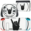 igsticker Nintendo Switch 用 デザインスキンシール 任天堂 ニンテンドー スイッチ 専用 本体ドック Joy-Con Joycon ジョイコン 専用 ゲーム機 カバー アクセサリー フィルム ステッカー 011693 音楽 ロック 手(2)