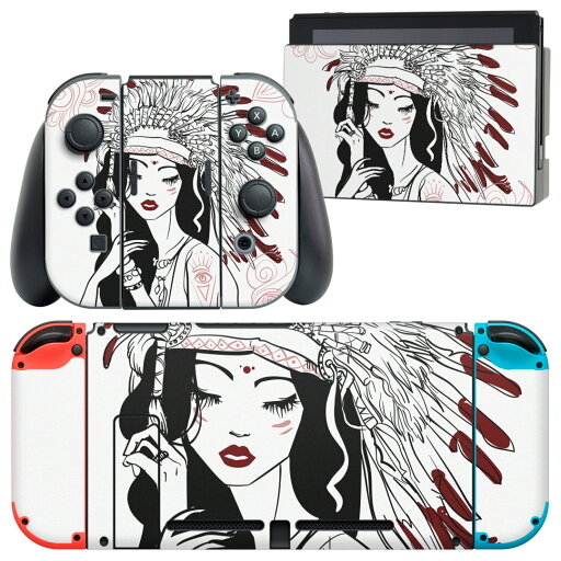 igsticker Nintendo Switch 用 デザインスキンシール 任天堂 ニンテンドー スイッチ 専用 本体ドック Joy-Con Joycon ジョイコン 専用 ゲーム機 カバー アクセサリー フィルム ステッカー 011724 インディアン 女性 羽根 igsticker Nintendo Switch 用 デザインスキンシール 任天堂 ニンテンドー スイッチ 専用 本体ドック Joy-Con Joycon ジョイコン 専用 ゲーム機 カバー アクセサリー フィルム ステッカー 011724 インディアン 女性 羽根