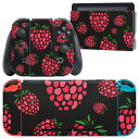 igsticker Nintendo Switch 用 デザインスキンシール 任天堂 ニンテンドー スイッチ 専用 本体ドック Joy-Con Joycon ジョイコン 専用 ゲーム機 カバー アクセサリー フィルム ステッカー 011804 いちご ポップ 果物