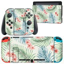 igsticker Nintendo Switch 用 デザインスキンシール 任天堂 ニンテンドー スイッチ 専用 本体ドック Joy-Con Joycon ジョイコン 専用 ゲーム機 カバー アクセサリー フィルム ステッカー 011940 植物　花　緑