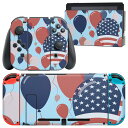igsticker Nintendo Switch 用 デザインスキンシール 任天堂 ニンテンドー スイッチ 専用 本体ドック Joy-Con Joycon ジョイコン 専用 ゲーム機 カバー アクセサリー フィルム ステッカー 012004 風船 国旗 空(2)