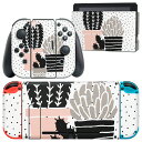 igsticker Nintendo Switch 用 デザインスキンシール 任天堂 ニンテンドー スイッチ 専用 本体ドック Joy-Con Joycon ジョイコン 専用 ゲーム機 カバー アクセサリー フィルム ステッカー 012108 サボテン イラスト ドット