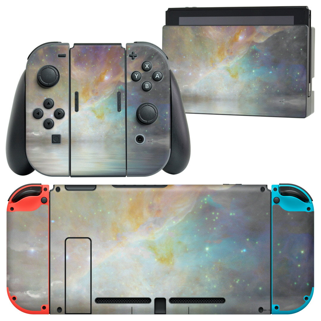 igsticker Nintendo Switch 用 デザインスキンシール 任天堂 ニンテンドー スイッチ 専用 本体ドック Joy-Con Joycon ジョイコン 専用 ゲーム機 カバー アクセサリー フィルム ステッカー 012290 空　オーロラ　景色