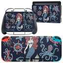 igsticker Nintendo Switch 用 デザインスキンシール 任天堂 ニンテンドー スイッチ 専用 本体ドック Joy-Con Joycon ジョイコン 専用 ゲーム機 カバー アクセサリー フィルム ステッカー 012315 人魚 マリン 海(2)