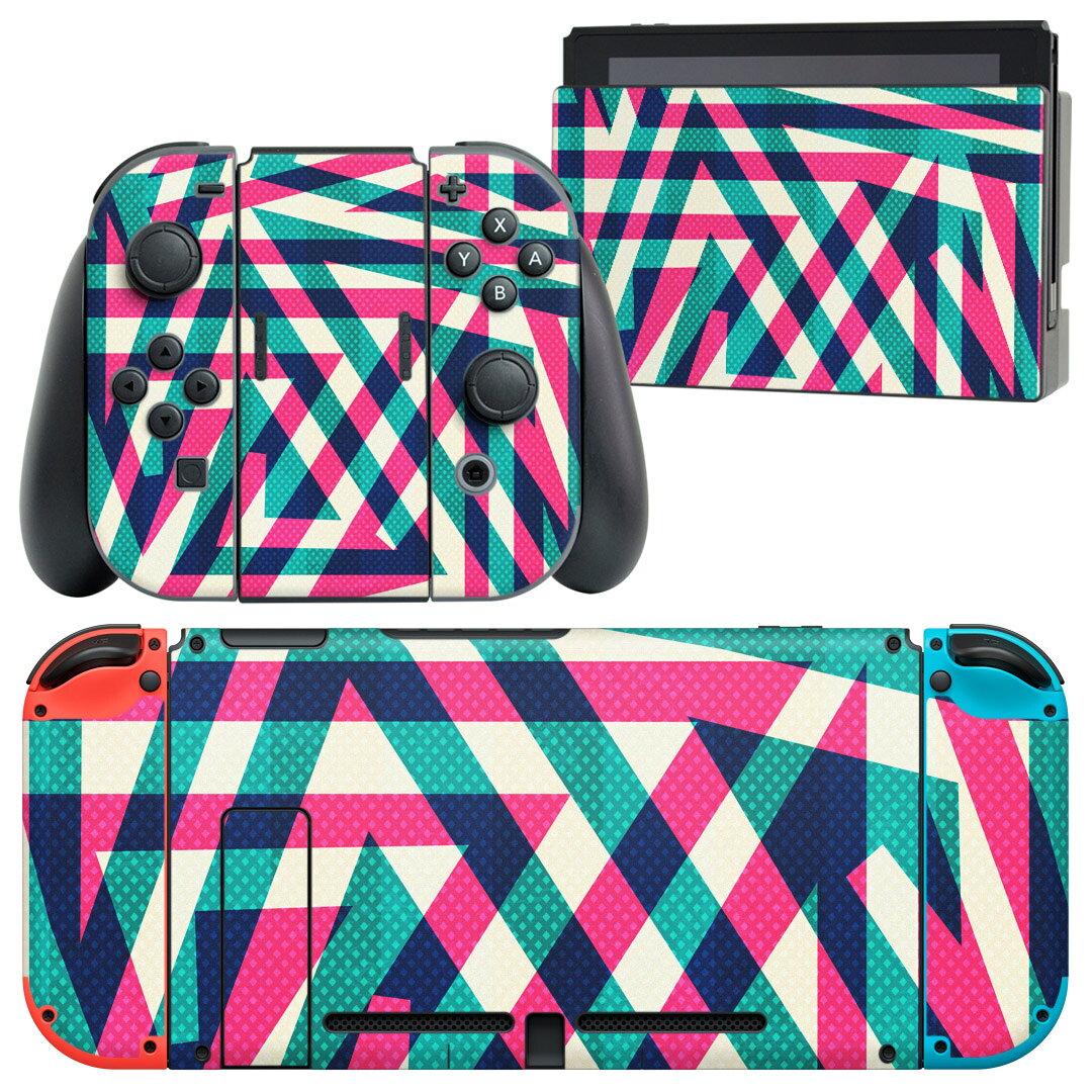 製品名 Nintendo Switch 本体裏面＆ドック正面＆ジョイコン専用 デザインスキンシール セット内容 Nintendo Switch 本体＆ドック＆ジョイコン用スキンシール（各1枚） ニンテンドースイッチ専用です。携帯機のSwitch LiteやProコンには対応していません。 商品特徴 再剥離性シートを素材に採用し、細かな位置調整がしやすく貼り直しが容易です。専用の業務プリンターを使い、商品画像と遜色のない美しい印刷仕上がり。 注意事項 画像はサンプルですので、ご覧の環境によっては多少色味に違いを感じる場合がございます。 イメージと違った、モニターと色味が異なるという理由での交換や返金はご対応出来かねます。スキンシールのみの販売で、ニンテンドースイッチ本体などは付属しません。シワができた場合、ドライヤーなどで軽く温め、外側に向けてシワを伸ばすように貼ってください。初回貼付時の位置調整や貼り直しは可能ですが、しっかりと押し付けて接着させた後の再剥離、再利用は保証しておりません。また接着部に油分や汚れが付着しますと角の部分は剥がれやすくなりますので、貼付時はあまり触れないようにご注意ください。無地のセミグロスシートにデザインをプリントした商品で、デコなどの加工はございません。 凹凸や光沢があるように見えたり布地や金属を素材にしたように見える商品もありますが、デザインの図版によるものです。印刷時に微妙な画像のズレが生じる場合がございます。ご注文後に1点1点制作する受注生産品の為、不良品以外のご返品や交換は固くお断りします。当店における繰り返しの実機テストでは問題ありませんでしたが、経過年数や使用環境により、シールを剥がす際に本体の塗装が一部剥がれる可能性があります。恐れ入りますが、万が一そのような状況になった場合でも当店ではゲーム機本体の保証は出来かねますので、予めご理解の上お求めください。 商品発送 完全受注生産のハンドメイド商品となりますので、既製品と比べて発送までお時間を頂いています。 基本的に決済確認後2?3営業日、最大で10営業日での発送となります。繁忙期や休業日明けの場合はさらに時間がかかる場合があります。 その際には別途メールにてご連絡致します。メール便の場合、発送日から到着までに2?4日ほどかかる場合が多く、紛失などの保障もご対応できかねます。あらかじめご了承下さい。