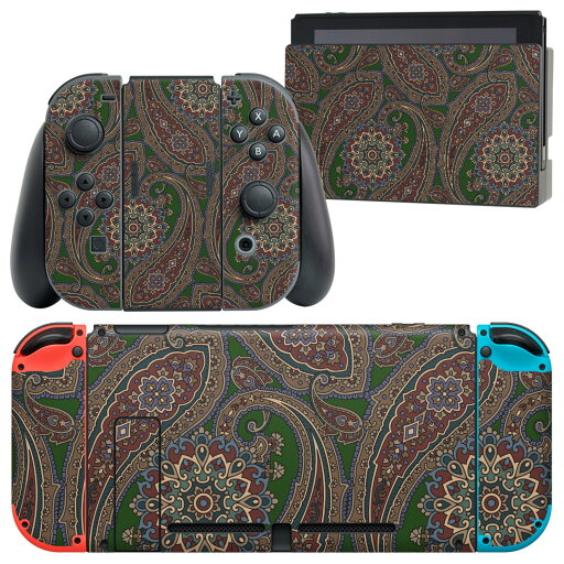 igsticker Nintendo Switch 用 デザインスキンシール 任天堂 ニンテンドー スイッチ 専用 本体ドック Joy-Con Joycon ジョイコン 専用 ゲーム機 カバー アクセサリー フィルム ステッカー 012393 ペイズリー 緑 レトロ igsticker Nintendo Switch 用 デザインスキンシール 任天堂 ニンテンドー スイッチ 専用 本体ドック Joy-Con Joycon ジョイコン 専用 ゲーム機 カバー アクセサリー フィルム ステッカー 012393 ペイズリー 緑 レトロ