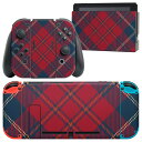 igsticker Nintendo Switch 用 デザインスキンシール 任天堂 ニンテンドー スイッチ 専用 本体ドック Joy-Con Joycon ジョイコン 専用 ゲーム機 カバー アクセサリー フィルム ステッカー 012442 チェック 赤 緑(2)